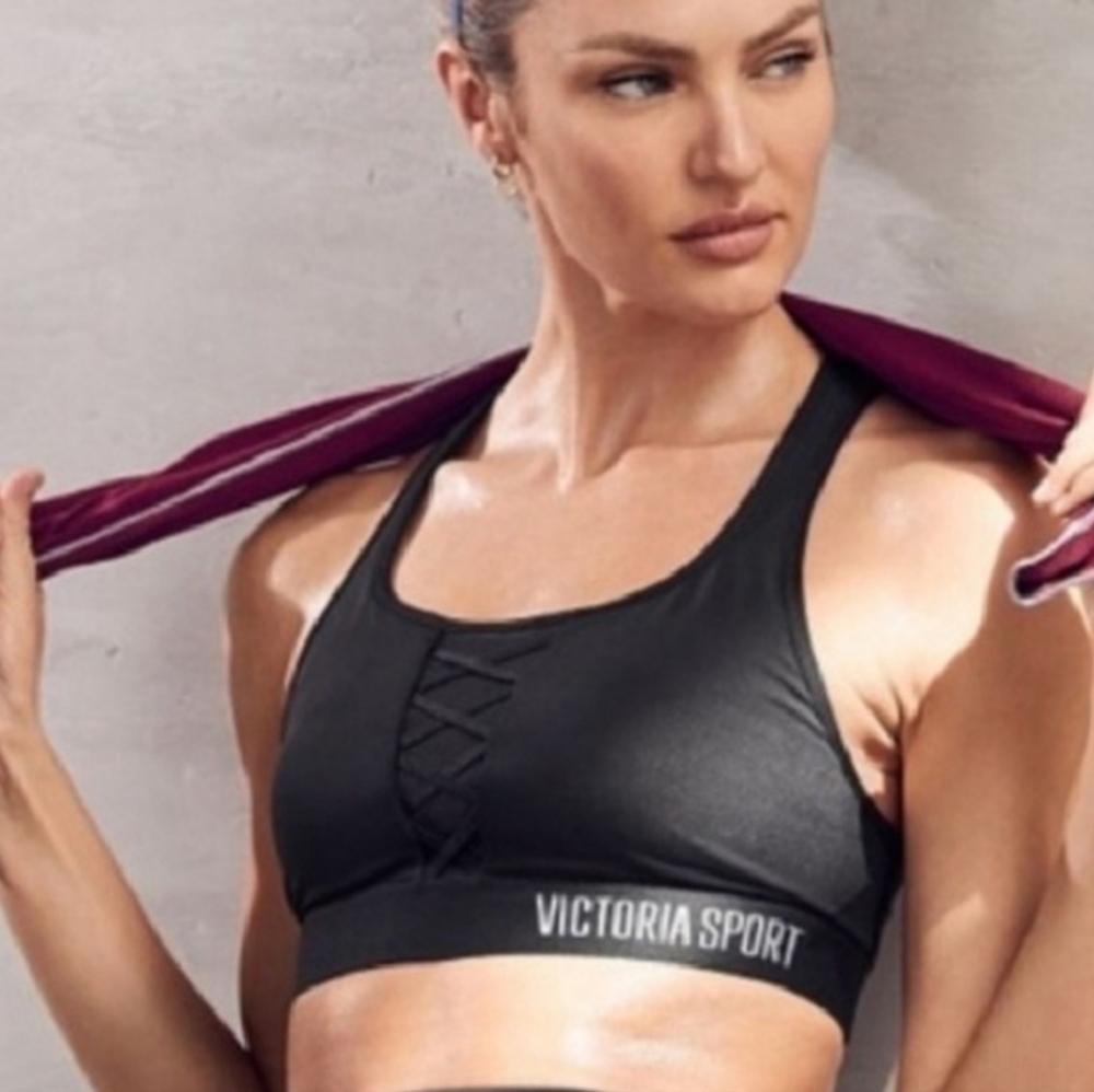 Victoria Sport The Player Sports Bra by Victoria Secret Black Athletic Size S